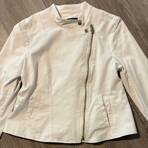 Ann Taylor Off-White Leather Jacket